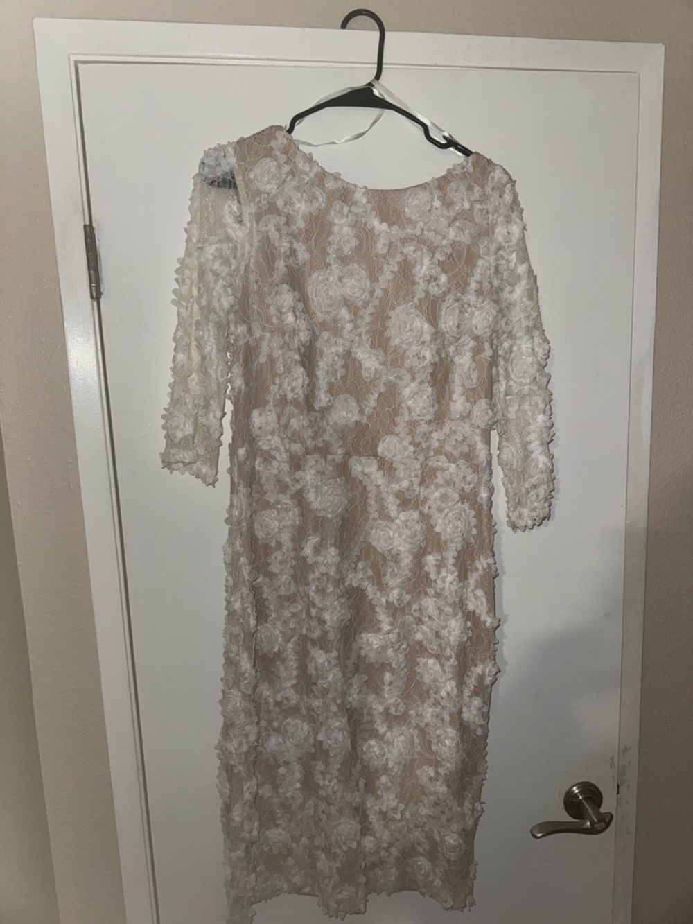 XScape White floral lace Dress